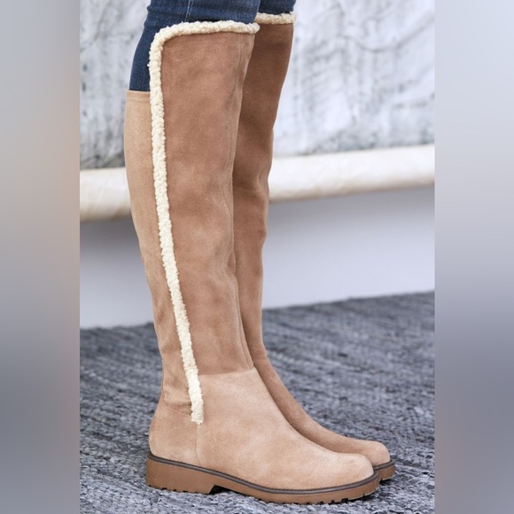 Amazon Shoes - Tan Suede Knee-High Boots